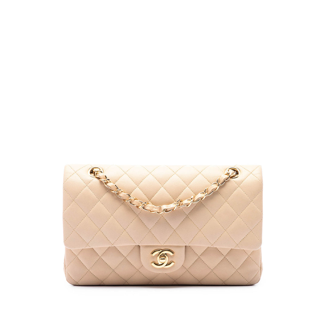 Chanel Medium Classic Cuir d’agneau Double rabat