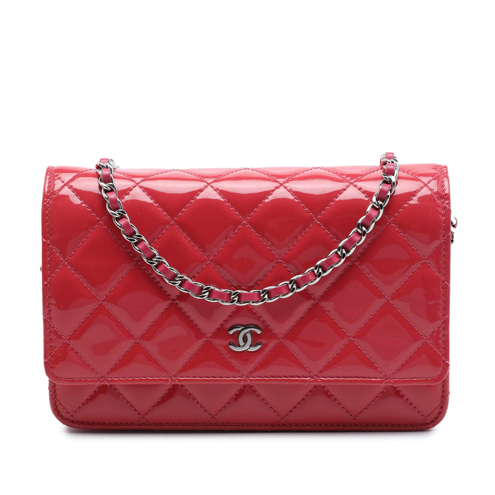CC Matelassé Wallet on Chain Rouge