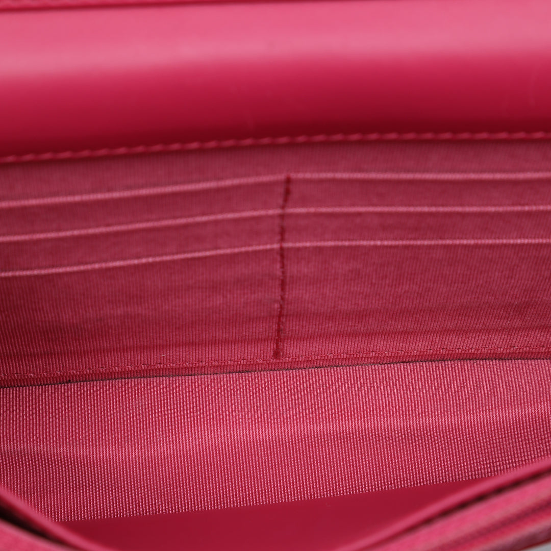 CC Matelassé Wallet on Chain Rouge