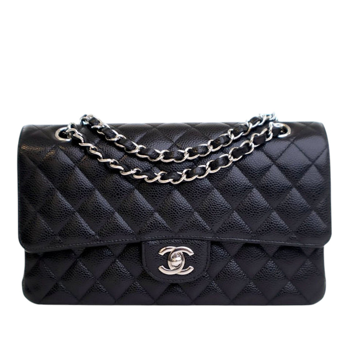Chanel Medium Classic Caviar Double rabat Noir