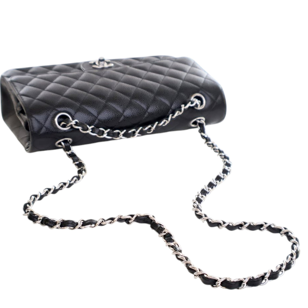 Chanel Medium Classic Caviar Double rabat Noir