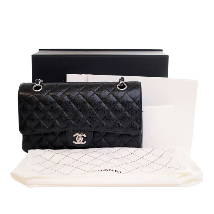 Chanel Medium Classic Caviar Double rabat Noir