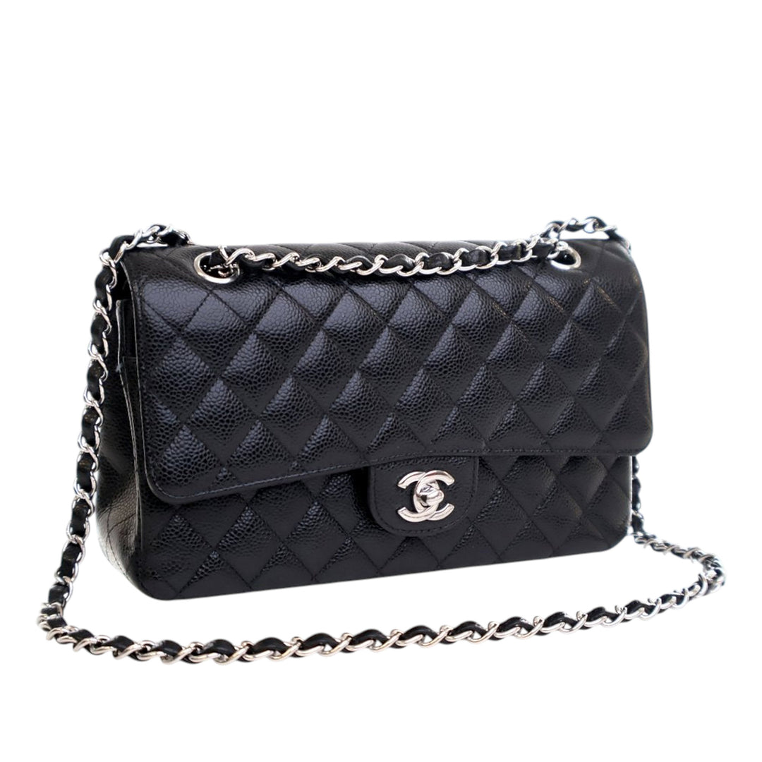 Chanel Medium Classic Caviar Double rabat Noir