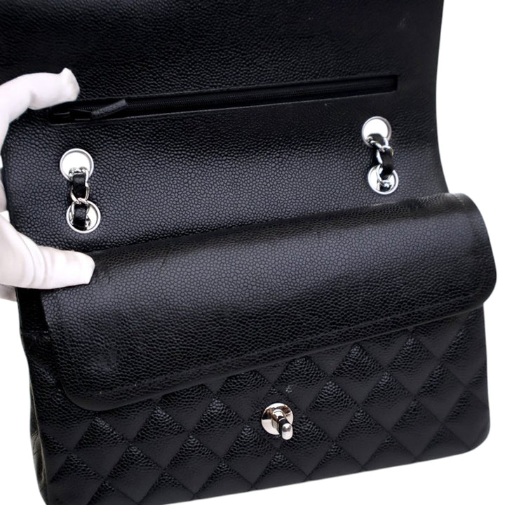 Chanel Medium Classic Caviar Double rabat Noir