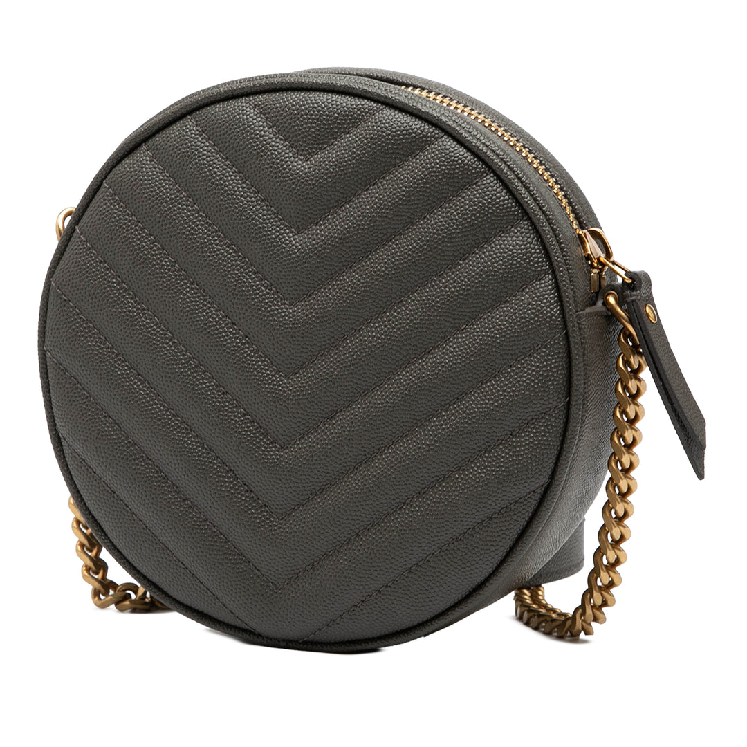 Saint Laurent Grain De Poudre Chevron Rond Vinyle Sac caméra