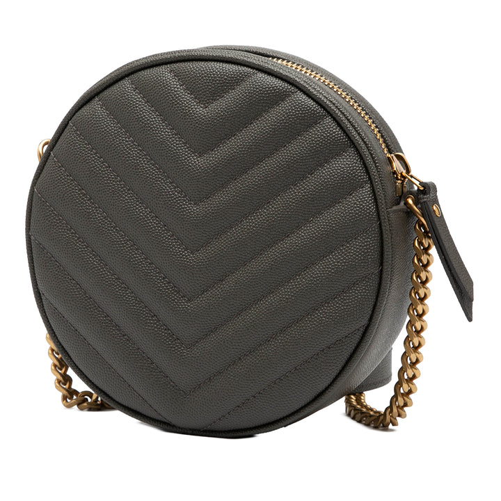 Saint Laurent Grain De Poudre Chevron Rond Vinyle Sac caméra