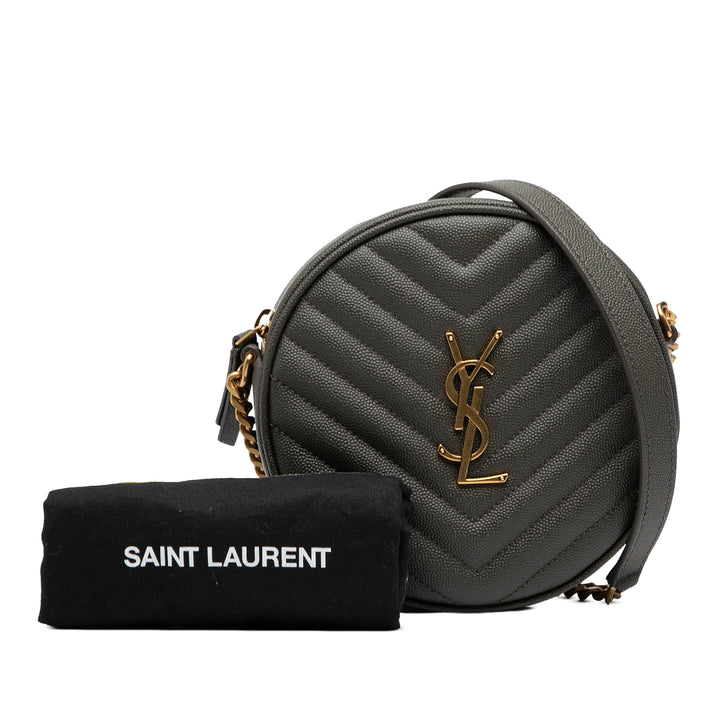 Saint Laurent Grain De Poudre Chevron Rond Vinyle Sac caméra