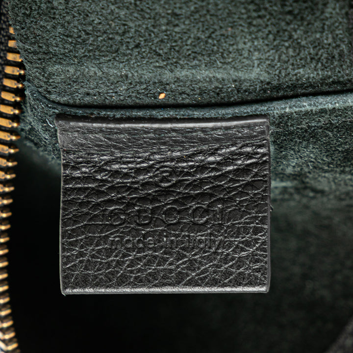 Medium Leather Logo Portfolio Clutch Black - Gaby Paris
