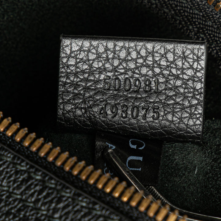 Medium Leather Logo Portfolio Clutch Black - Gaby Paris