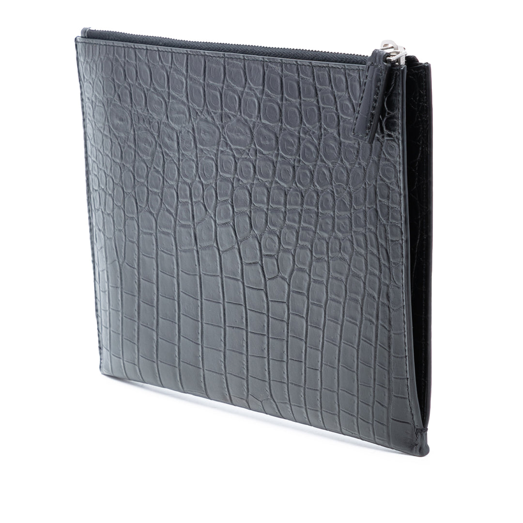 Saint Laurent Croc embossé Cuir Pochette