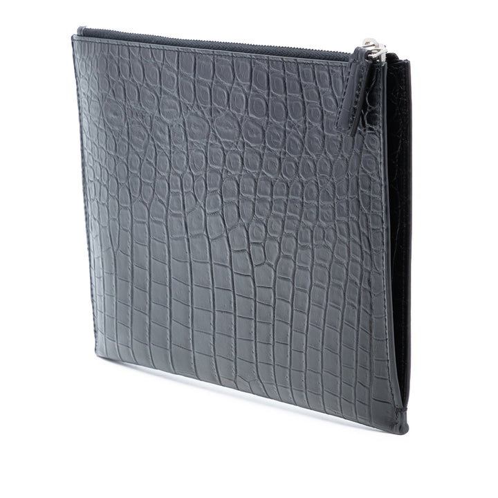 Saint Laurent Croc embossé Cuir Pochette