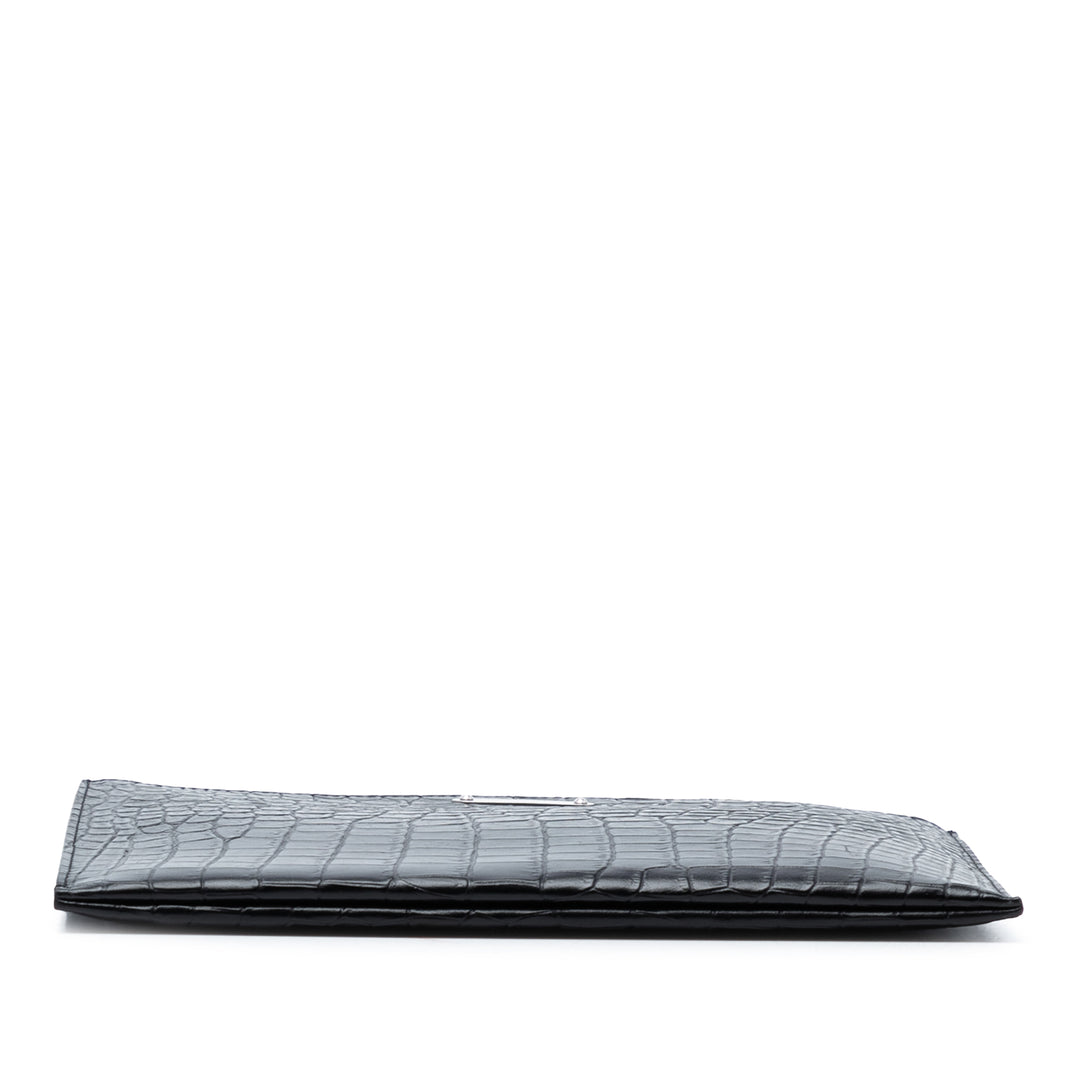 Saint Laurent Croc embossé Cuir Pochette