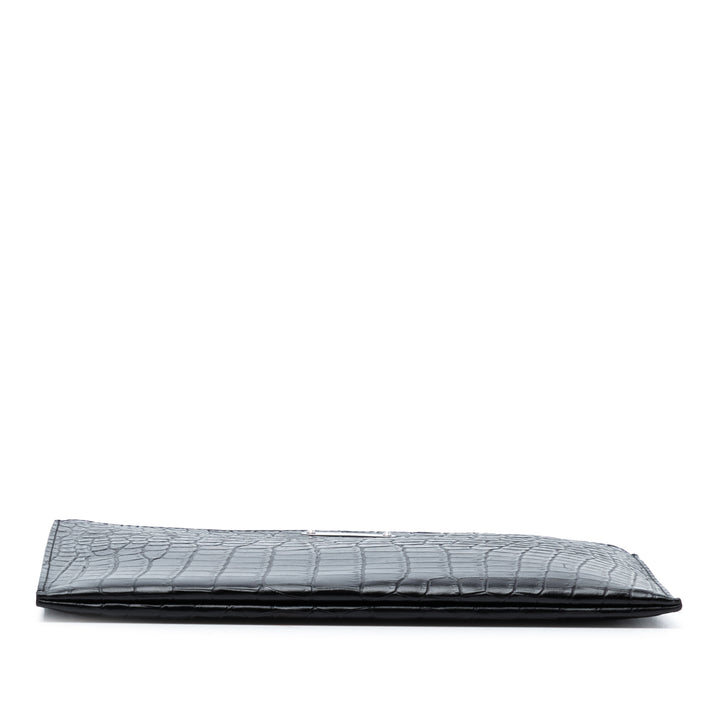 Saint Laurent Croc embossé Cuir Pochette