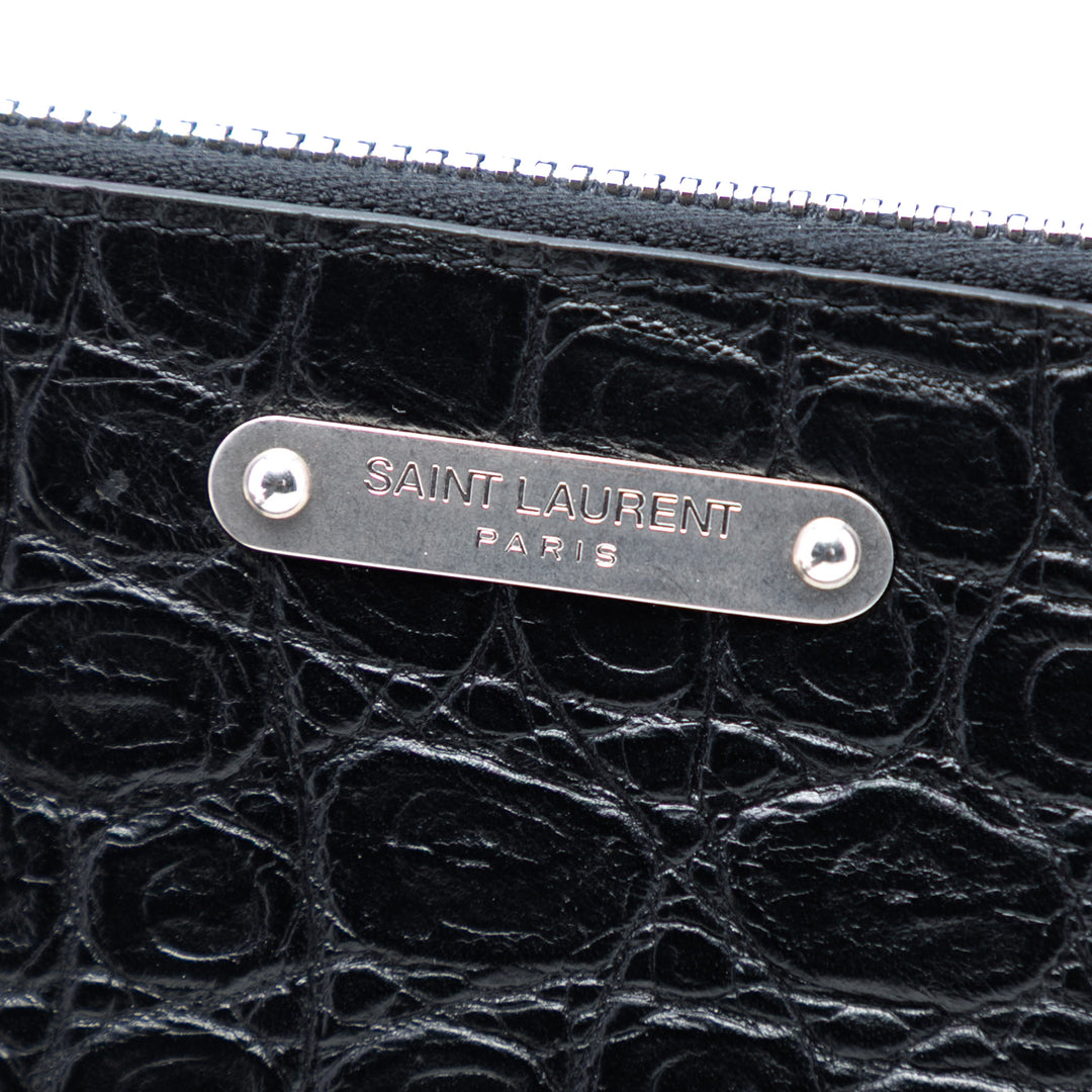Saint Laurent Croc embossé Cuir Pochette