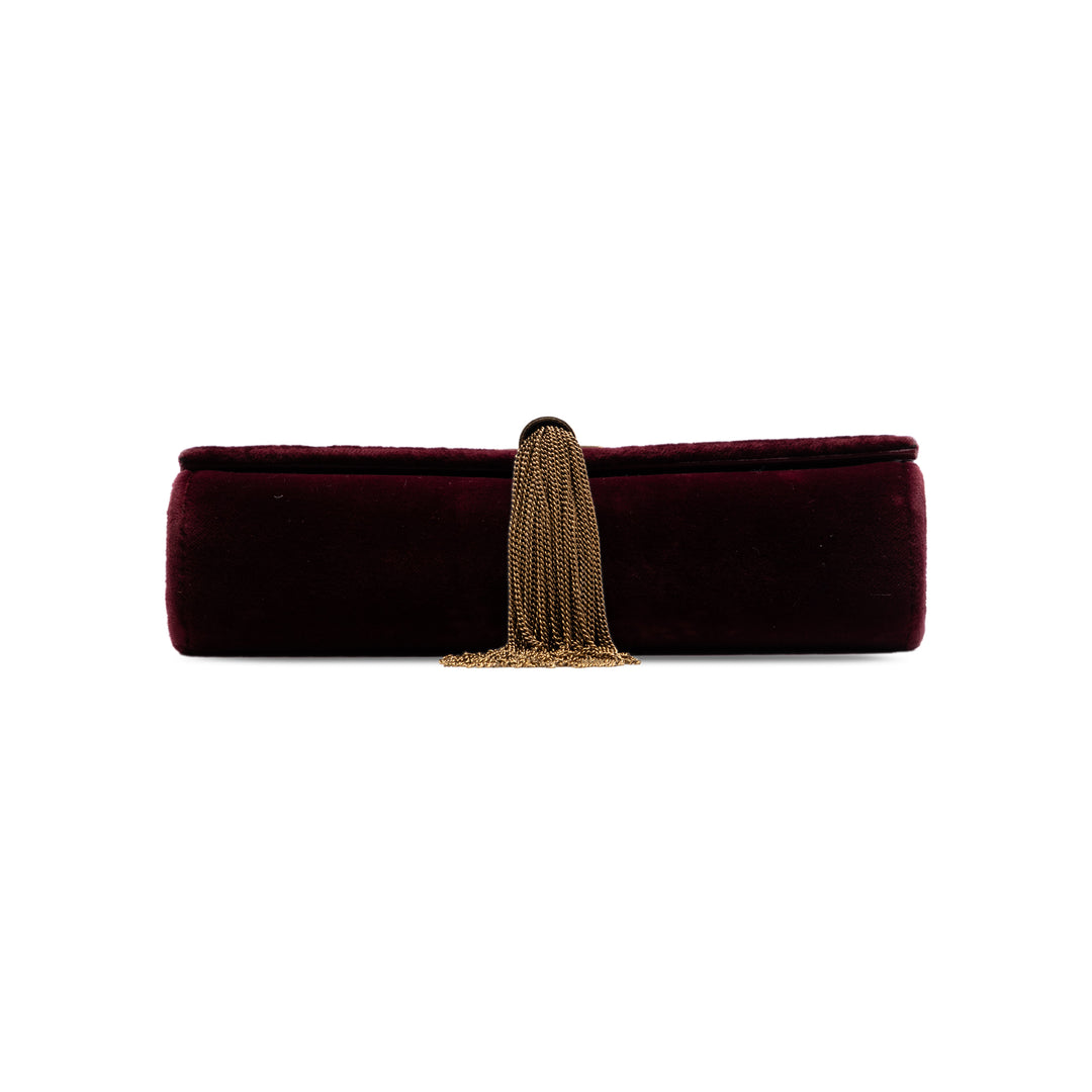Saint Laurent Small Velours Monogram Kate Pompon Sac porté croisé