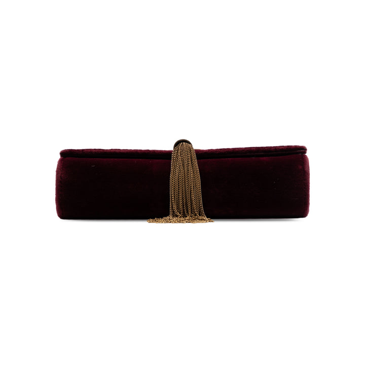 Saint Laurent Small Velours Monogram Kate Pompon Sac porté croisé