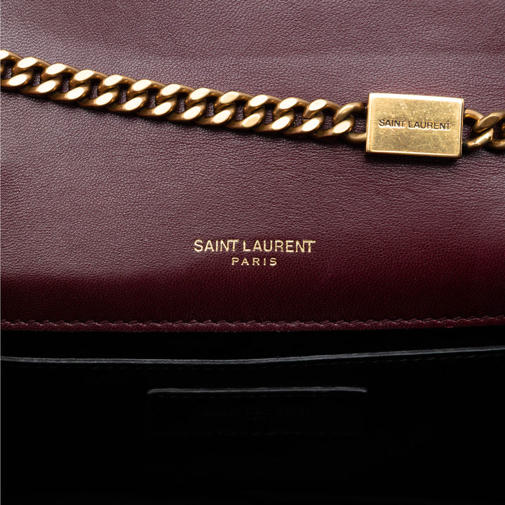 Saint Laurent Small Velours Monogram Kate Pompon Sac porté croisé