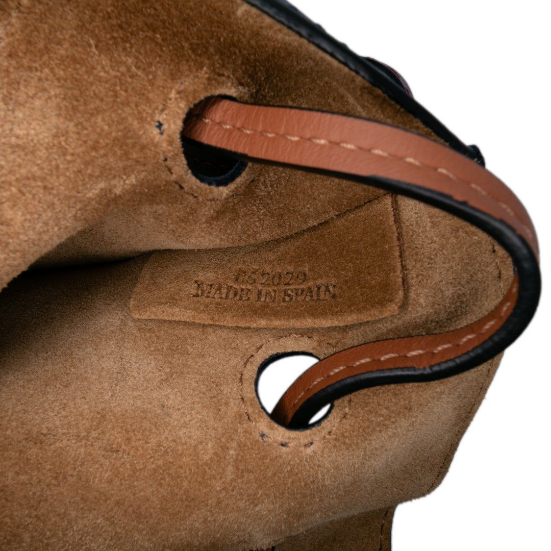 LOEWE Small Cuir Colorblock Horseshoe Sac porté croisé Bleu