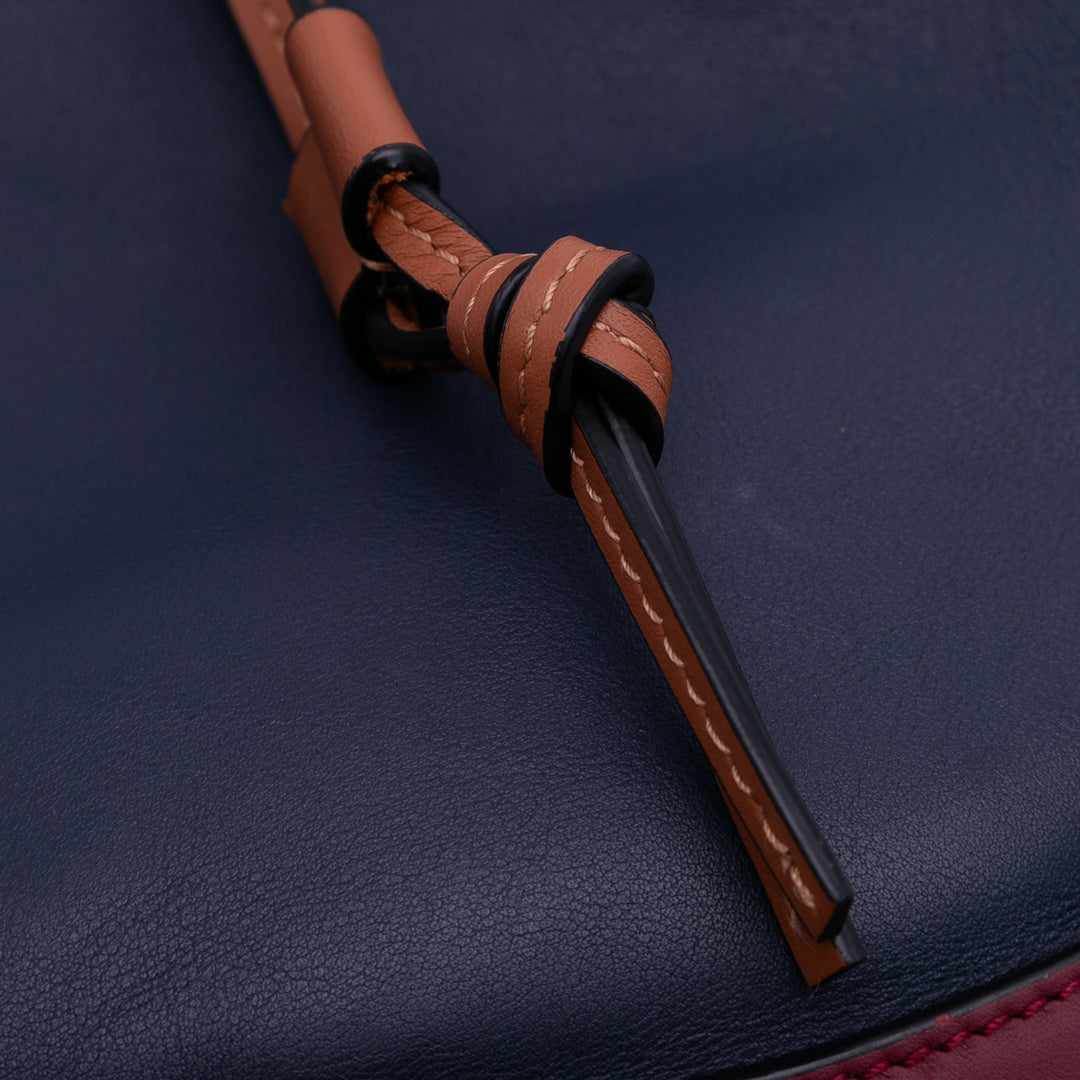 LOEWE Small Cuir Colorblock Horseshoe Sac porté croisé Bleu