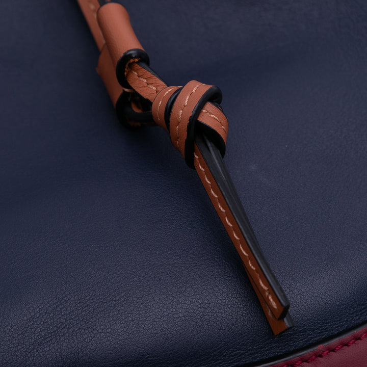 LOEWE Small Cuir Colorblock Horseshoe Sac porté croisé Bleu