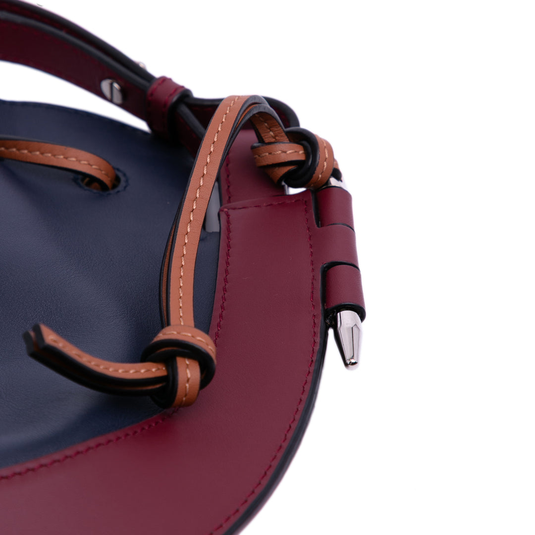 LOEWE Small Cuir Colorblock Horseshoe Sac porté croisé Bleu