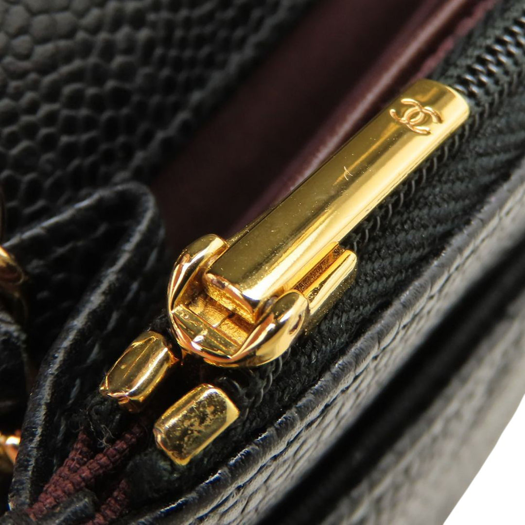 CC Matelassé Wallet on Chain Cuir caviar Noir