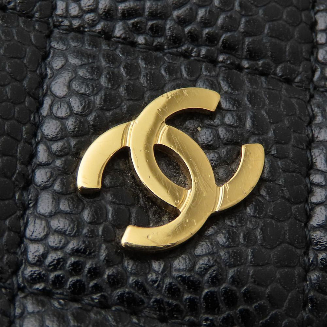 CC Matelassé Wallet on Chain Cuir caviar Noir