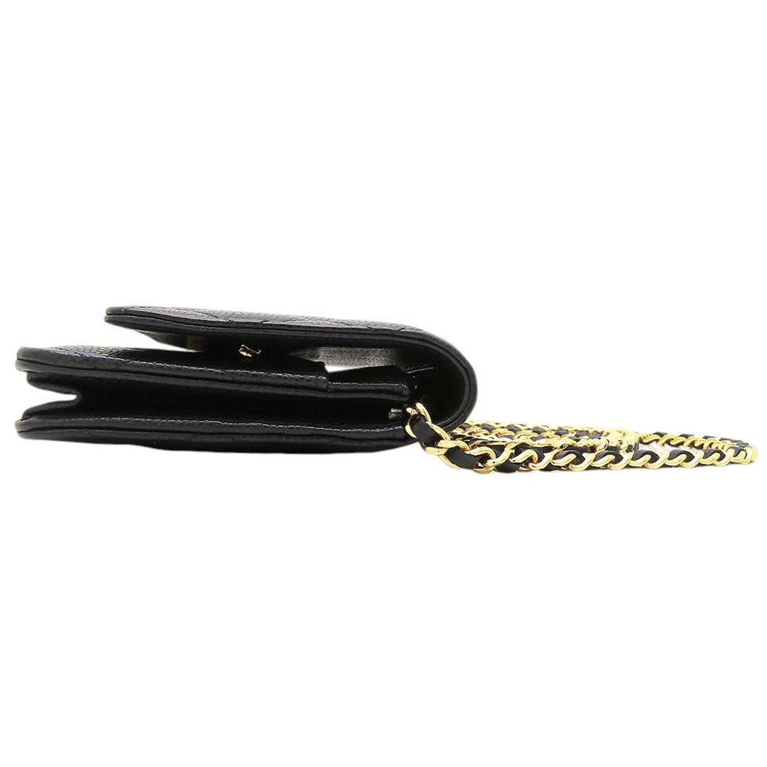 CC Matelassé Wallet on Chain Cuir caviar Noir