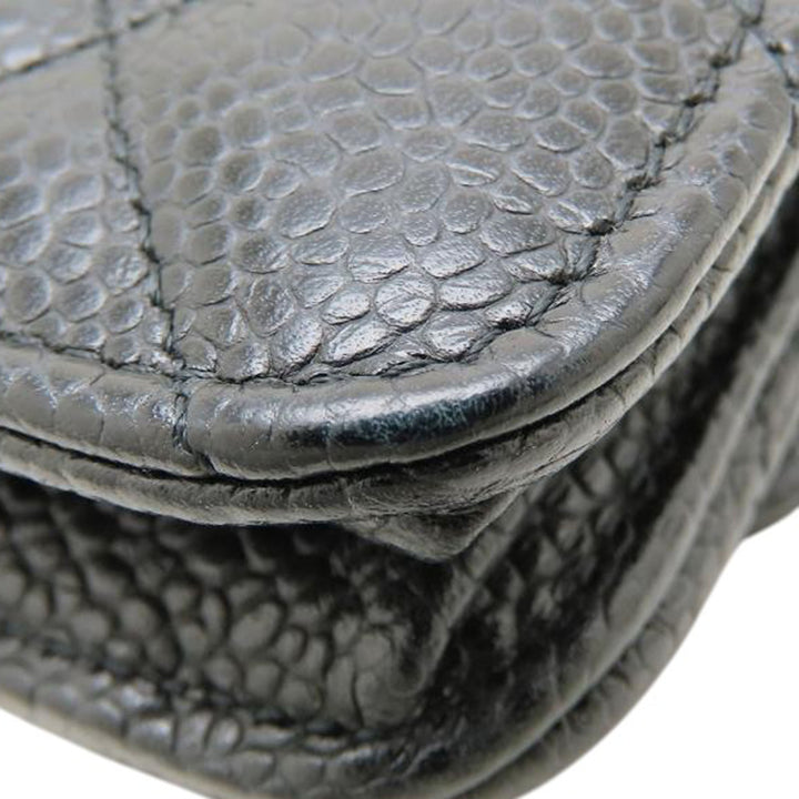 CC Matelassé Wallet on Chain Cuir caviar Noir
