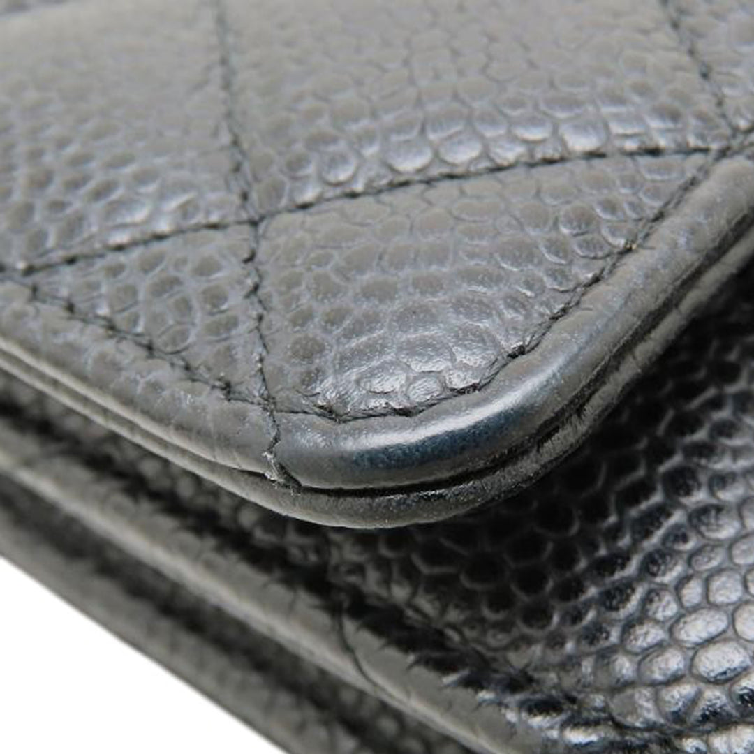 CC Matelassé Wallet on Chain Cuir caviar Noir