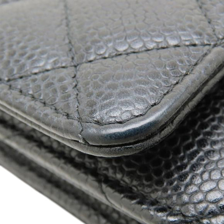 CC Matelassé Wallet on Chain Cuir caviar Noir