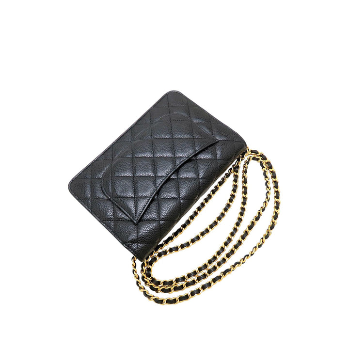 CC Matelassé Wallet on Chain Cuir caviar Noir