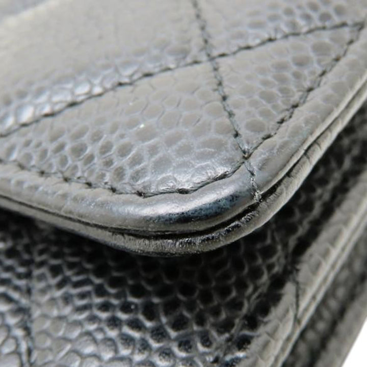 CC Matelassé Wallet on Chain Cuir caviar Noir