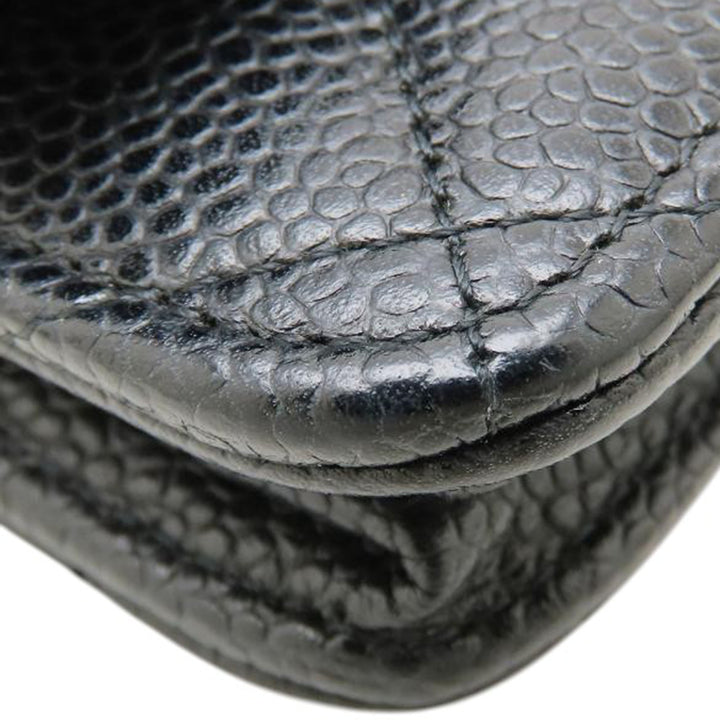CC Matelassé Wallet on Chain Cuir caviar Noir