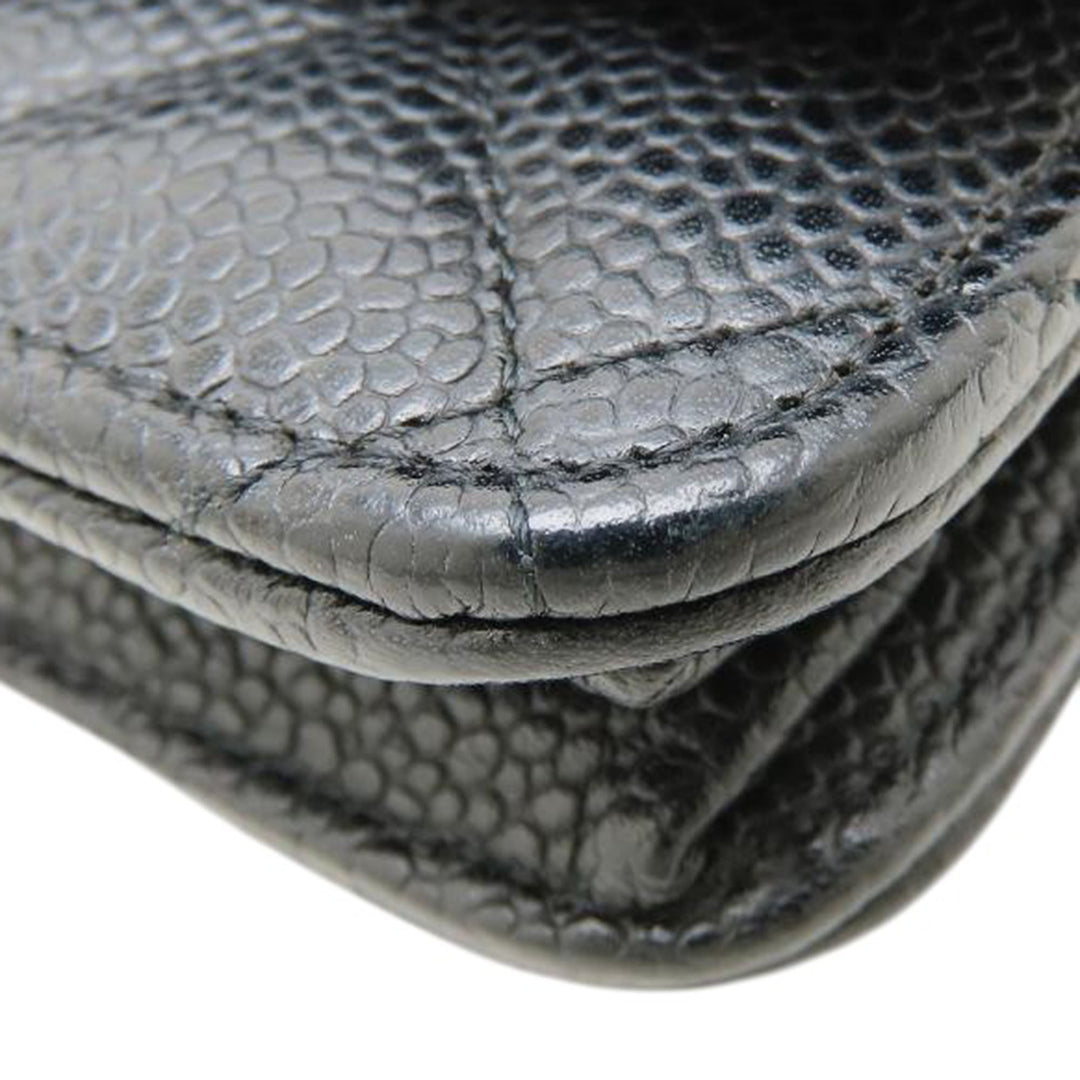 CC Matelassé Wallet on Chain Cuir caviar Noir
