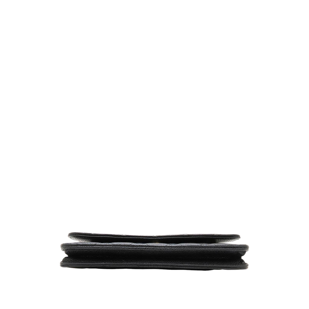 CC Matelassé Wallet on Chain Cuir caviar Noir