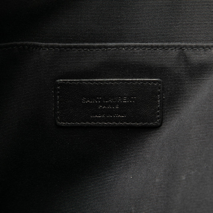 Saint Laurent Croc Embossed Cuir Pochette Noir – GABY PARIS Authentique