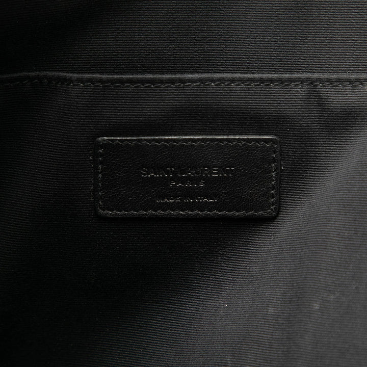 Saint Laurent Pochette en cuir façon croco noir