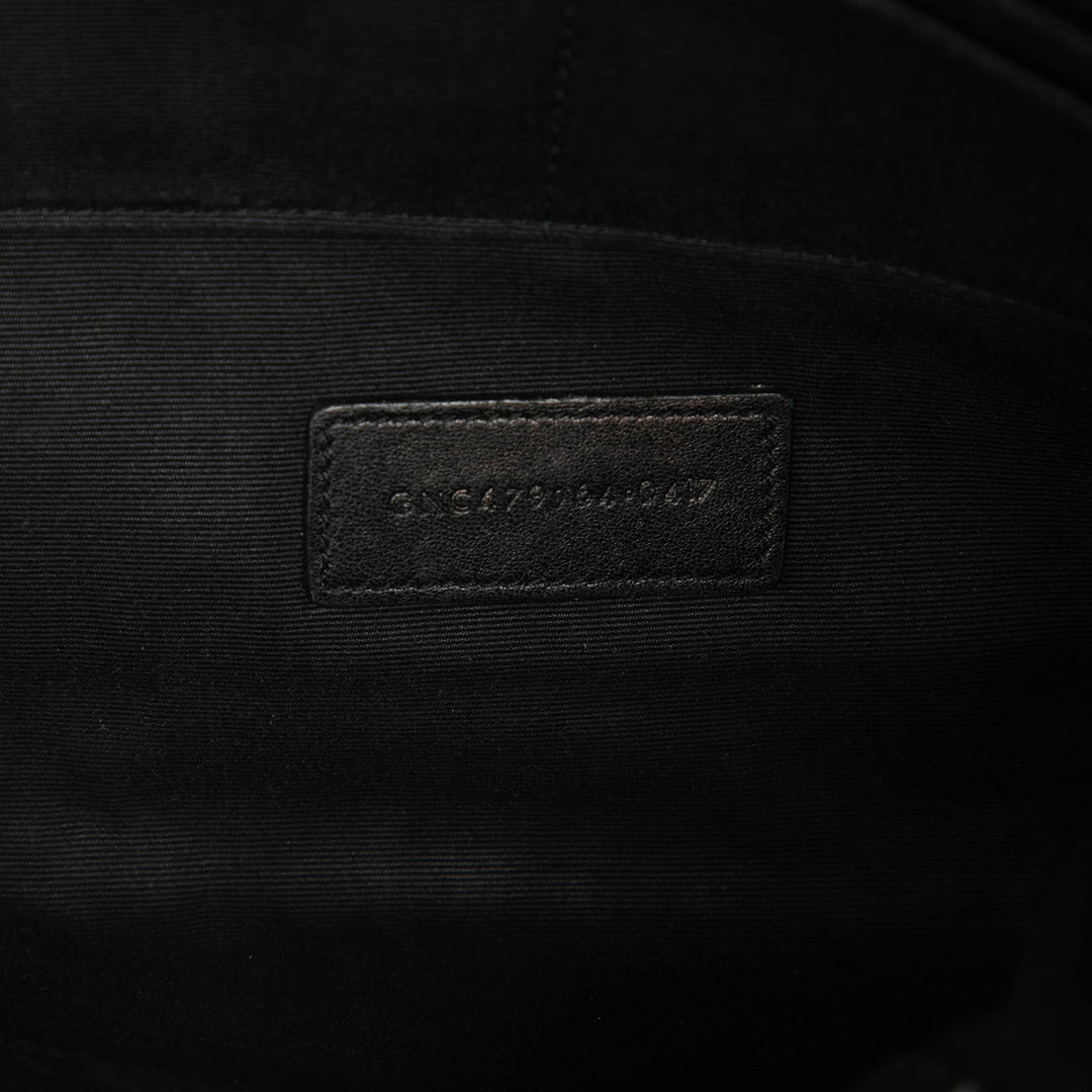 Saint Laurent Croc Embossed Cuir Pochette Noir – GABY PARIS Authentique