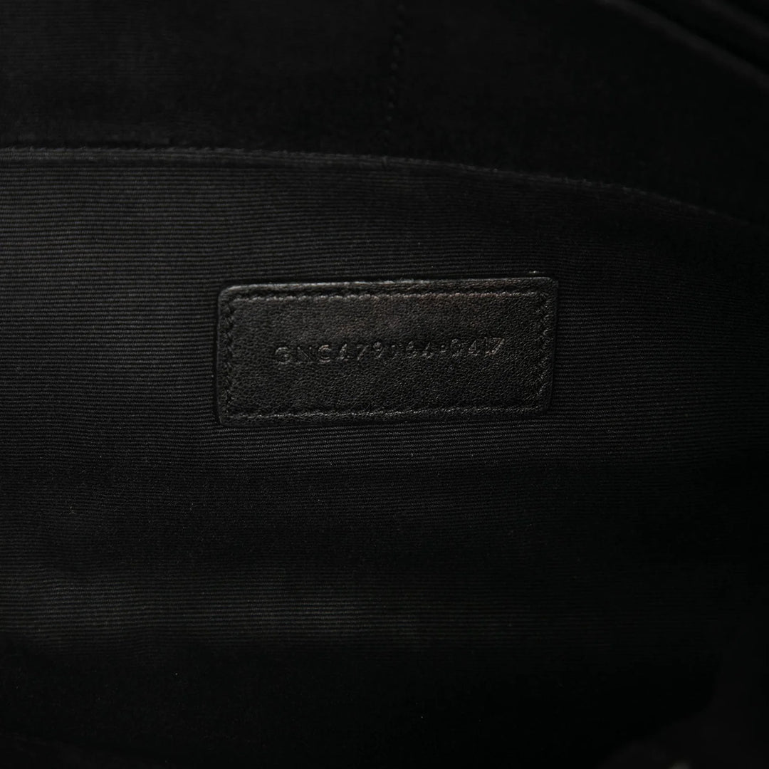 Saint Laurent Pochette en cuir façon croco noir