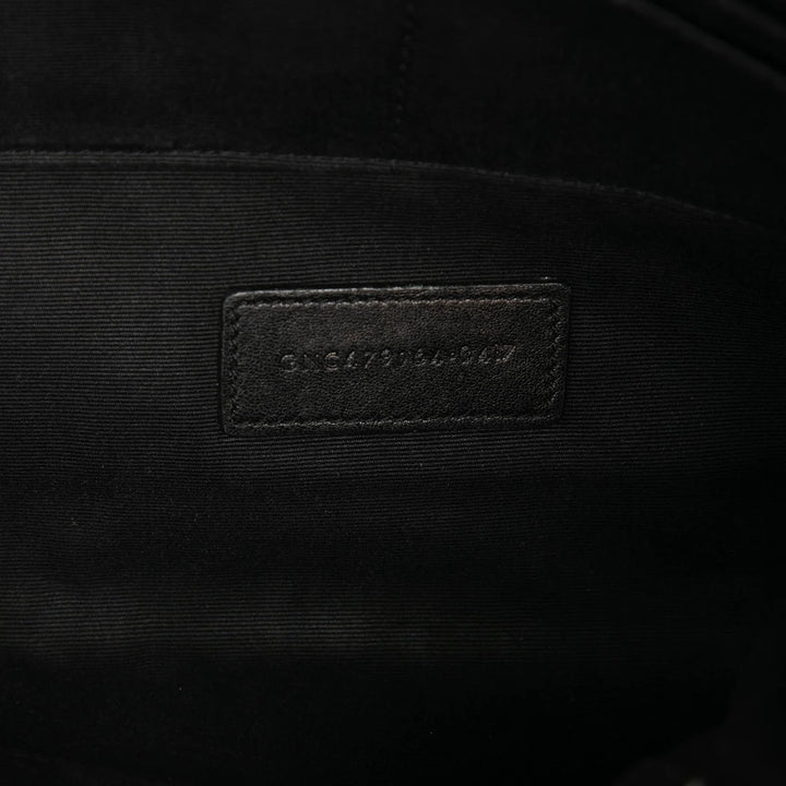Saint Laurent Pochette en cuir façon croco noir