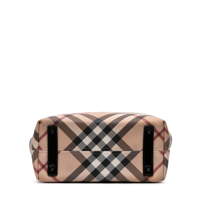 Burberry Supernova Check Coated Toile Cabas Marron