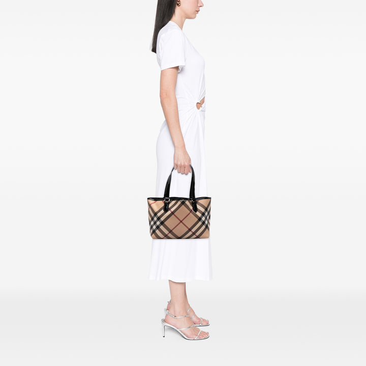 Burberry Supernova Check Coated Toile Cabas Marron