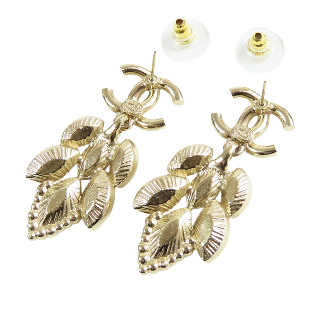 Chanel CC plaqué Rhinetone pendantes Boucles d’oreilles
