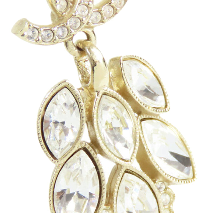 Chanel CC plaqué Rhinetone pendantes Boucles d’oreilles