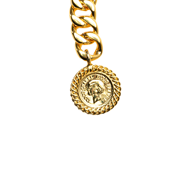 Gold Plated CC Medallion Chain Belt Gold - Gaby Paris