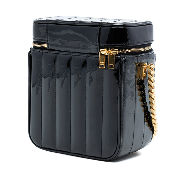 Saint Laurent Matelasse Cuir verni Monogram Vicky Vanity