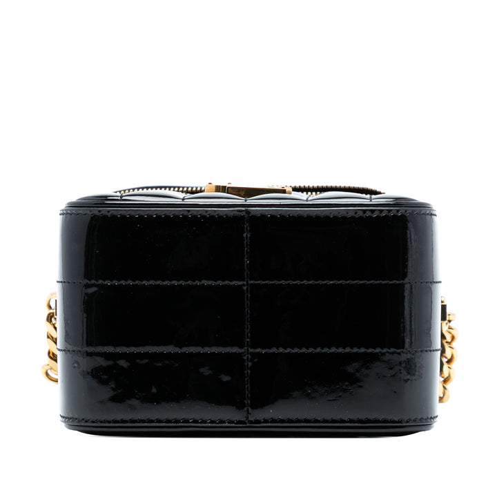 Saint Laurent Matelasse Cuir verni Monogram Vicky Vanity