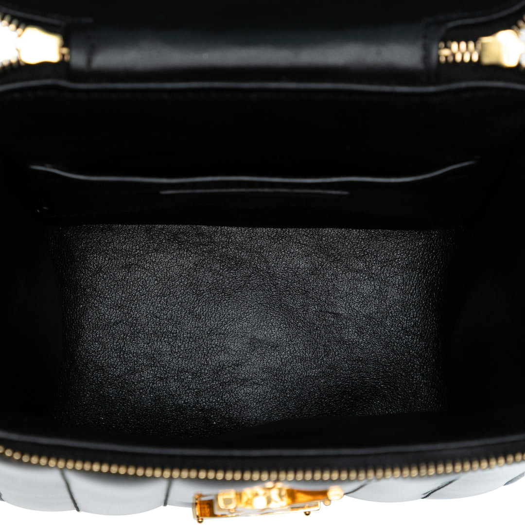 Saint Laurent Matelasse Cuir verni Monogram Vicky Vanity