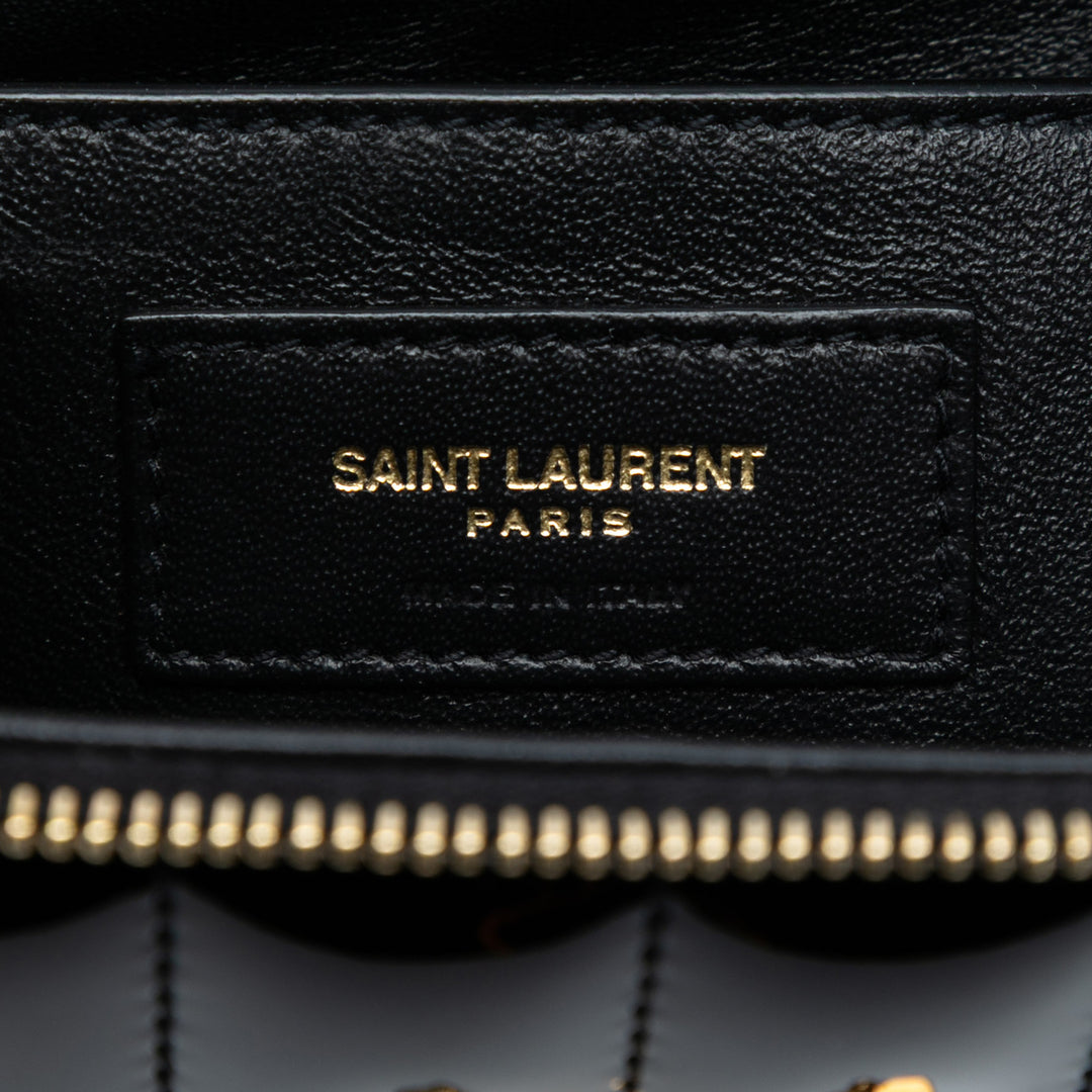 Saint Laurent Matelasse Cuir verni Monogram Vicky Vanity